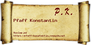 Pfaff Konstantin névjegykártya